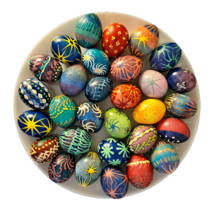 Bemahlte Eier